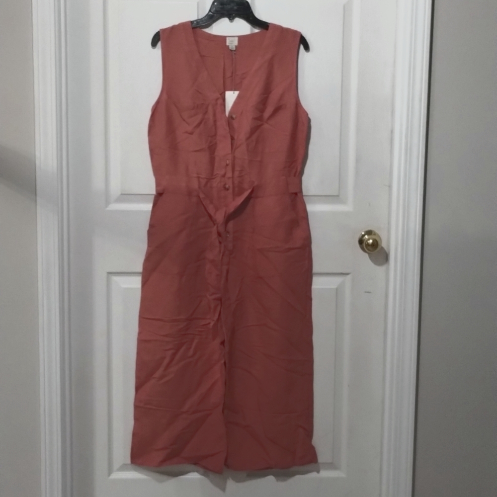 Coral Cropped Jumpsuit